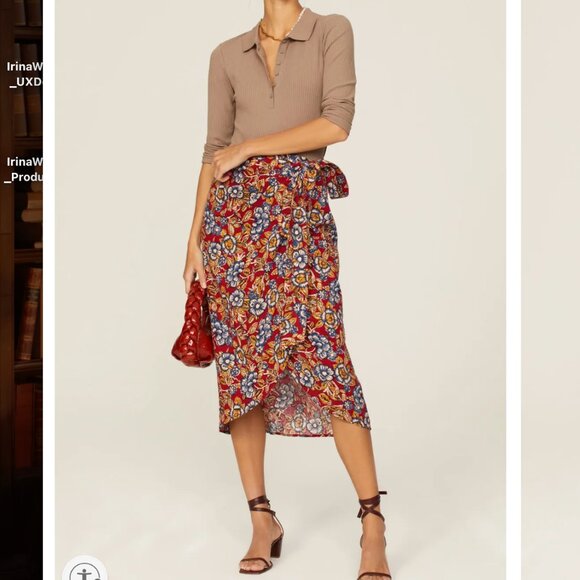 FAHERTY Pacifica Linen Wrap Skirt - Red Desert Bloom Small - Picture 9 of 12